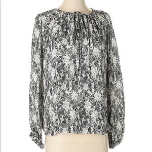 L’AGENCE Silk blouse top dark Academia floral corporate goth whimsigoth witch 0